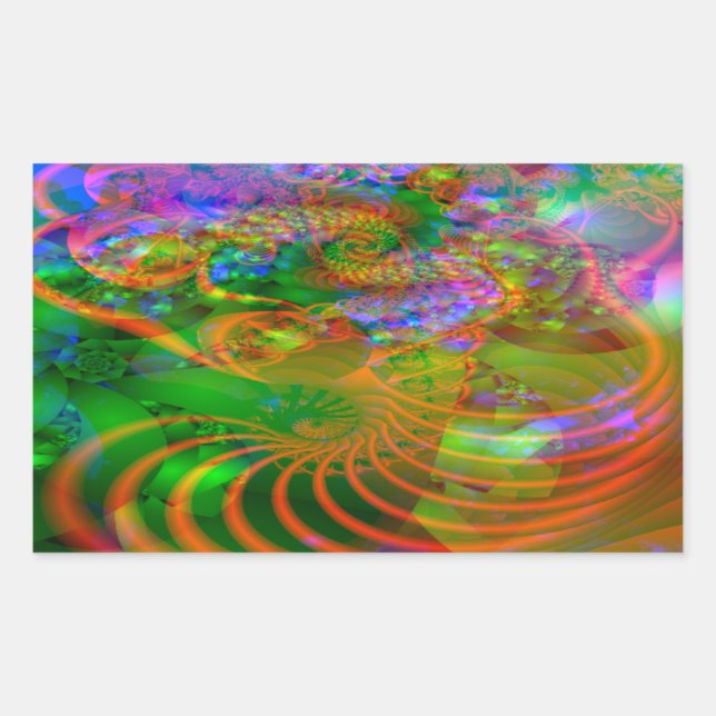 Adesivo Retangular Vinheta Fractal (Frente)