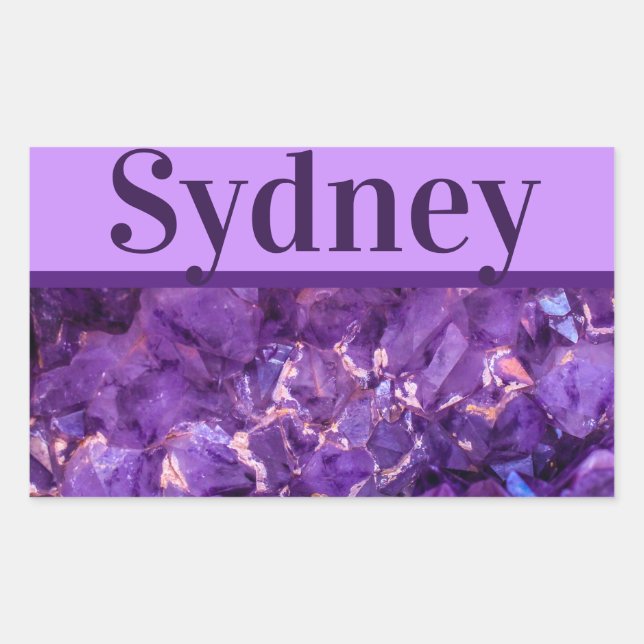 Adesivo Retangular Vinheta Gems Roxo (Frente)