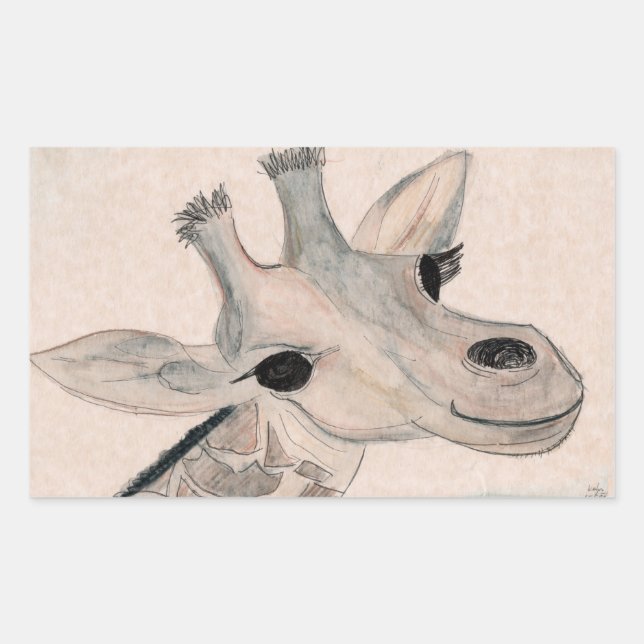 Adesivo Retangular Vinheta Giraffe (Frente)