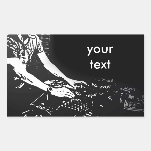 Adesivo Retangular Vinheta girável DJ (Frente)