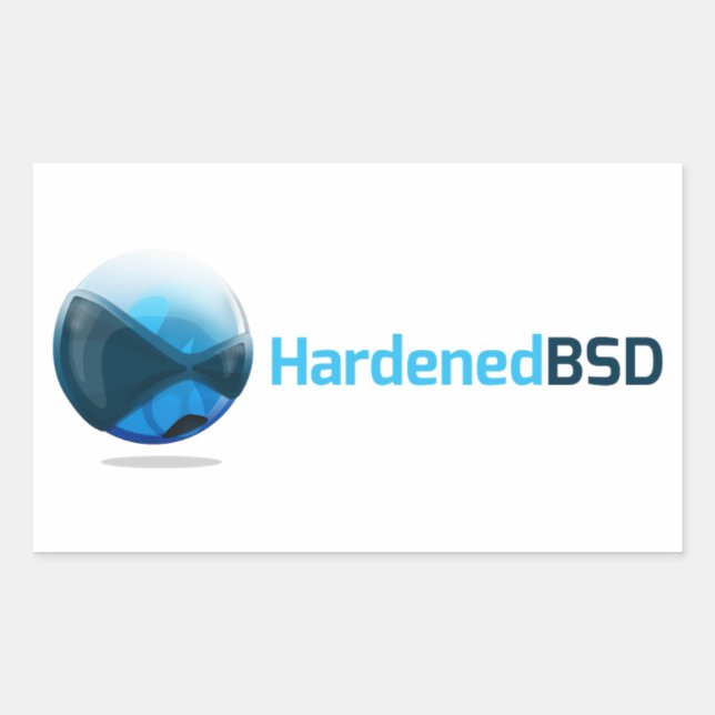 Adesivo Retangular Vinheta HardenedBSD Grande (Frente)