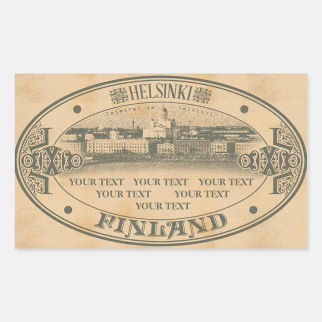 Adesivo Retangular vinheta Helsínquia (Frente)
