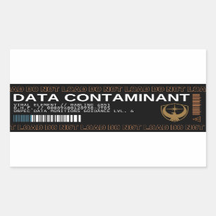 Adesivo Retangular vinheta laptop de aviso CONTAMINANTE DATA