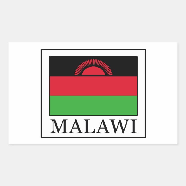 Adesivo Retangular Vinheta Malawi (Frente)