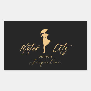 Adesivo Retangular Vinheta Personalizada do Motor City Glam