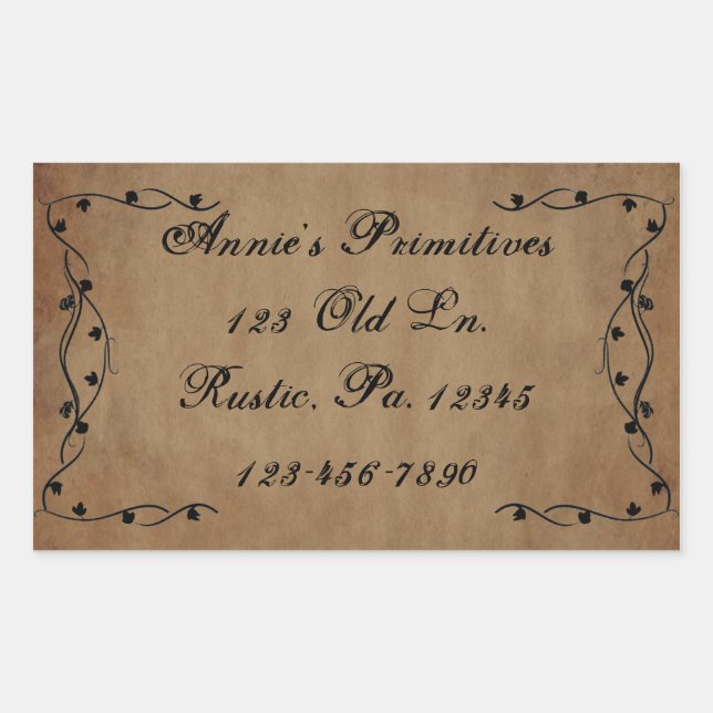 Adesivo Retangular Vinheta Primitiva (Frente)