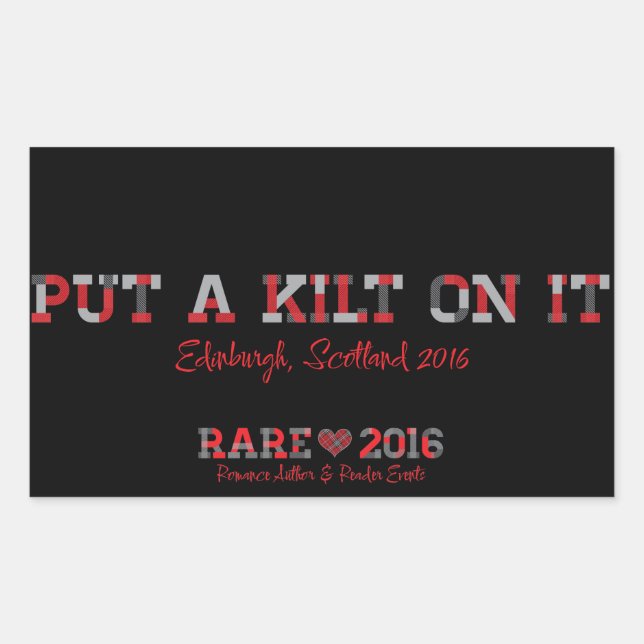 Adesivo Retangular Vinheta RARE16 Kilt (Frente)