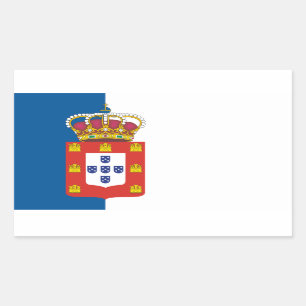 Adesivo Retangular Vinheta Real de Bandeira Portuguesa