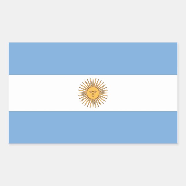 Adesivo Retangular Vinheta retangular com bandeira da Argentina (Frente)