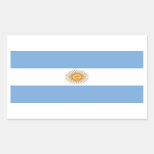 Adesivo Retangular Vinheta retangular com bandeira da Argentina