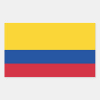 Vinheta retangular com bandeira da Colômbia