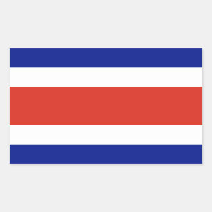 Adesivo Retangular Vinheta retangular com bandeira da Costa Rica