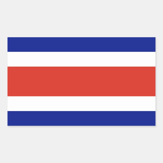 Adesivo Retangular Vinheta retangular com bandeira da Costa Rica (Frente)
