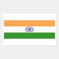 Vinheta retangular com bandeira da Índia