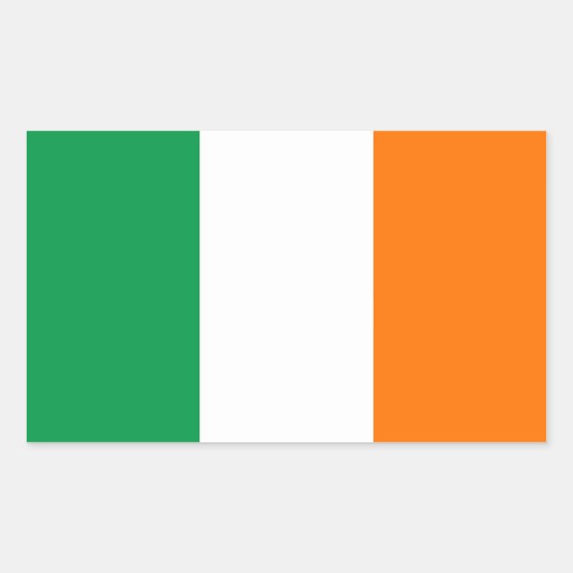 Adesivo Retangular Vinheta retangular com bandeira da Irlanda (Frente)