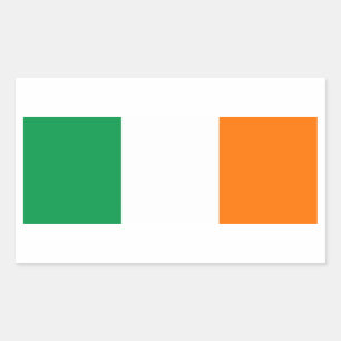 Adesivo Retangular Vinheta retangular com bandeira da Irlanda