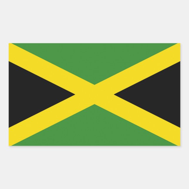 Adesivo Retangular Vinheta retangular com bandeira da Jamaica (Frente)