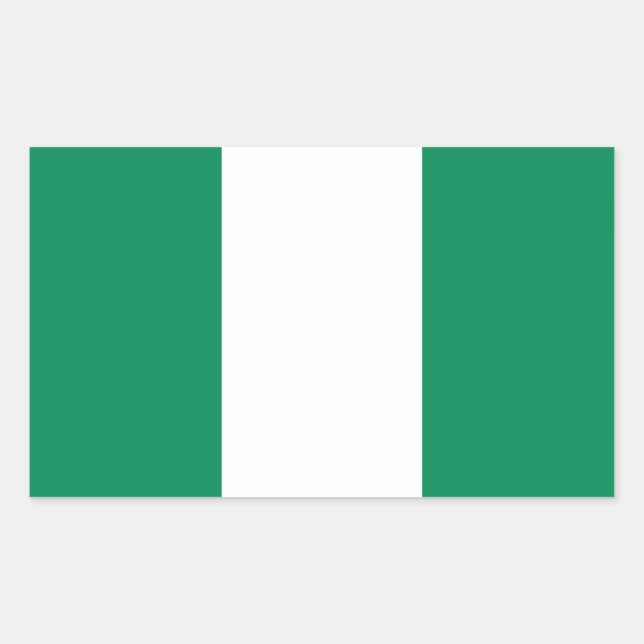 Adesivo Retangular Vinheta retangular com bandeira da Nigéria (Frente)