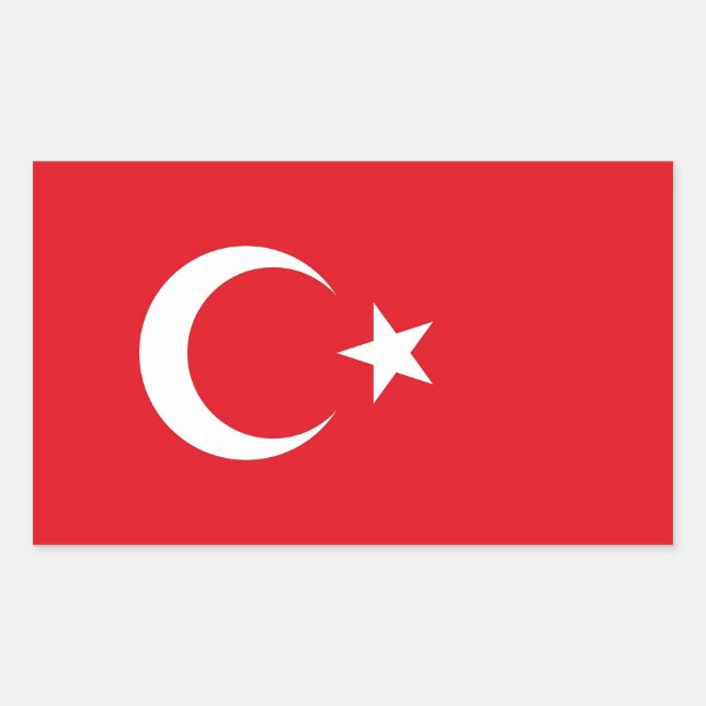 Adesivo Retangular Vinheta retangular com bandeira da Turquia (Frente)