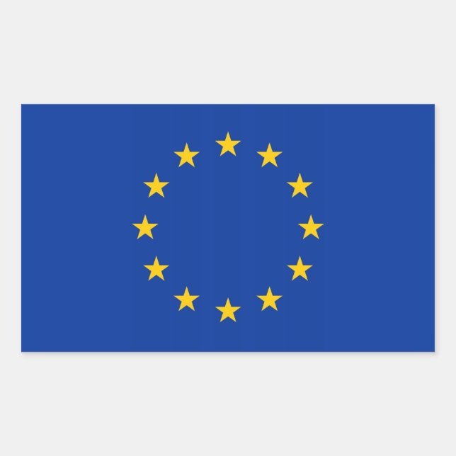 Adesivo Retangular Vinheta retangular com bandeira da União Europeia (Frente)