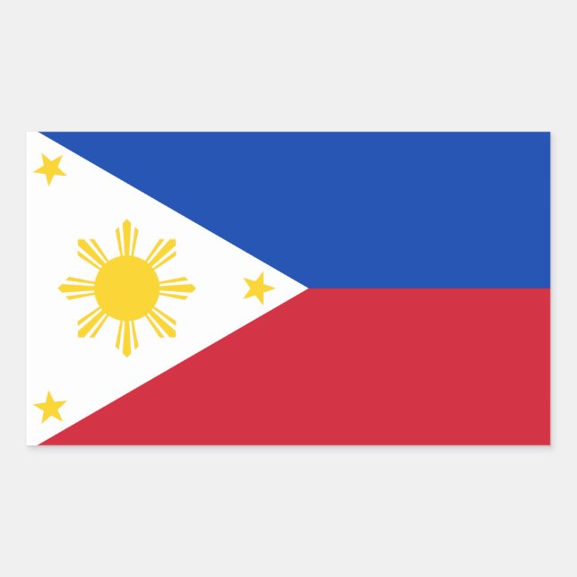 Adesivo Retangular Vinheta retangular com bandeira das Filipinas (Frente)
