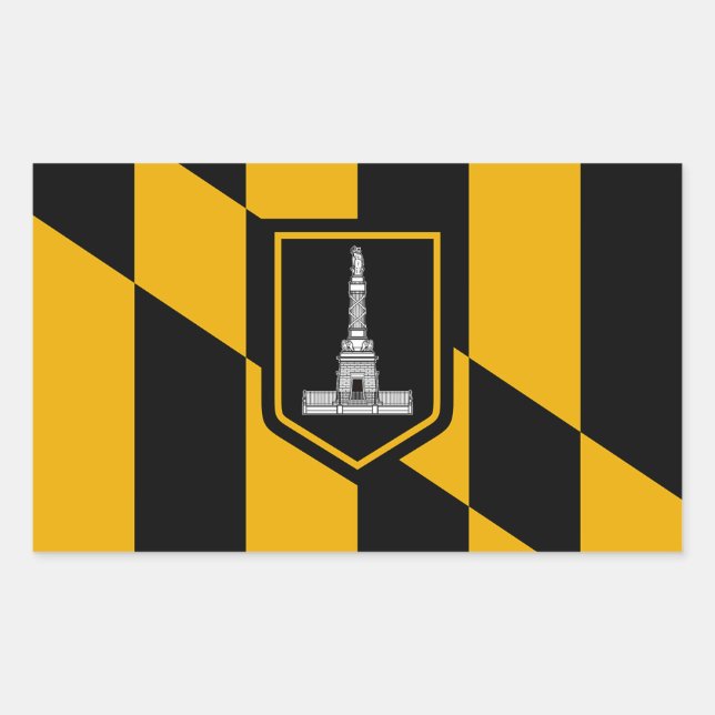 Adesivo Retangular Vinheta retangular com bandeira de Baltimore, EUA (Frente)