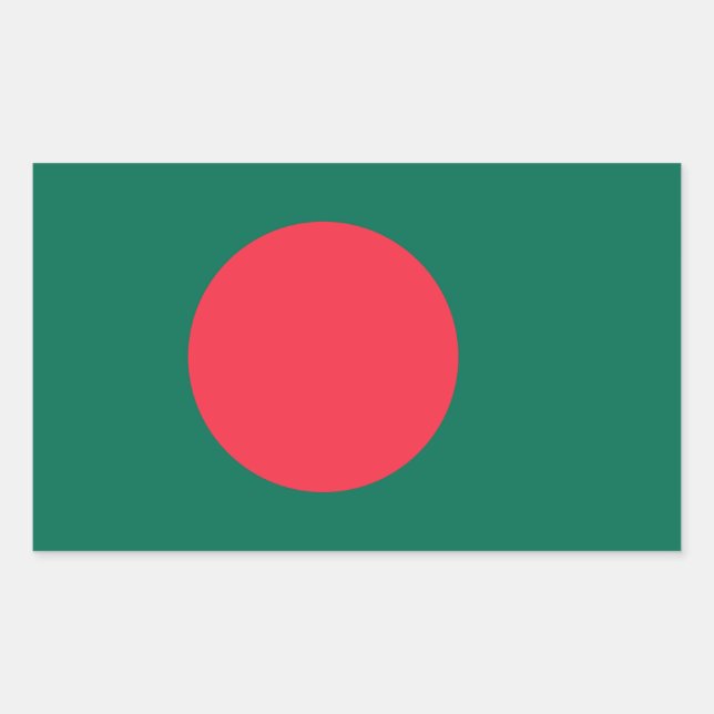 Adesivo Retangular Vinheta retangular com bandeira de Bangladesh (Frente)