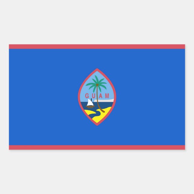 Adesivo Retangular Vinheta retangular com bandeira de Guam, EUA (Frente)