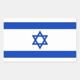 Adesivo Retangular Vinheta retangular com bandeira de Israel