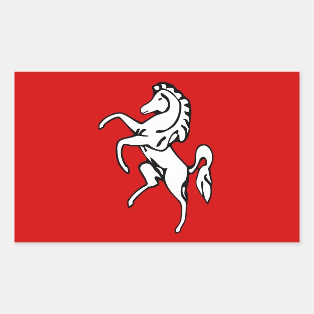 Adesivo Retangular Vinheta retangular com bandeira de Kent, Inglaterr (Frente)