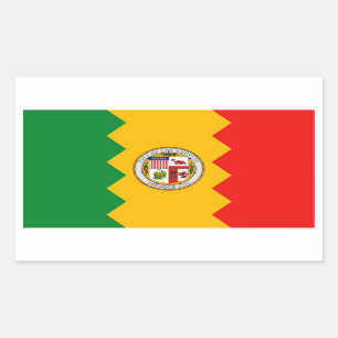 Adesivo Retangular Vinheta retangular com bandeira de Los Angeles
