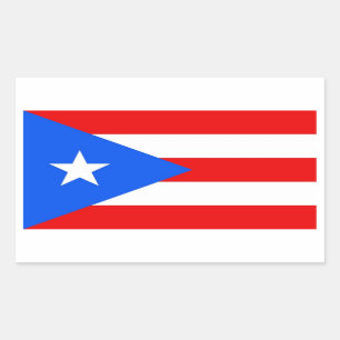 Adesivo Retangular Vinheta retangular com bandeira de Porto Rico, EUA