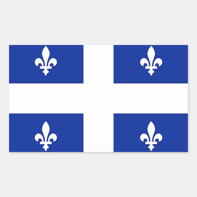 Adesivo Retangular Vinheta retangular com bandeira de Quebec, Canadá (Frente)