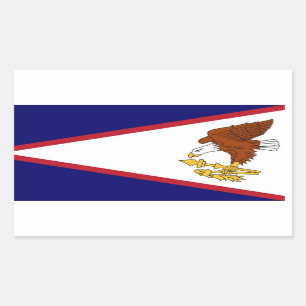 Adesivo Retangular Vinheta retangular com bandeira de Samoa Americana