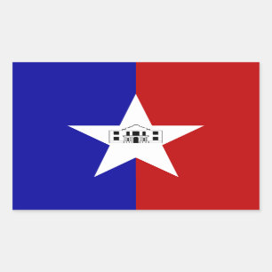 Adesivo Retangular Vinheta retangular com bandeira de San Antonio