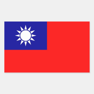 Adesivo Retangular Vinheta retangular com bandeira de Taiwan