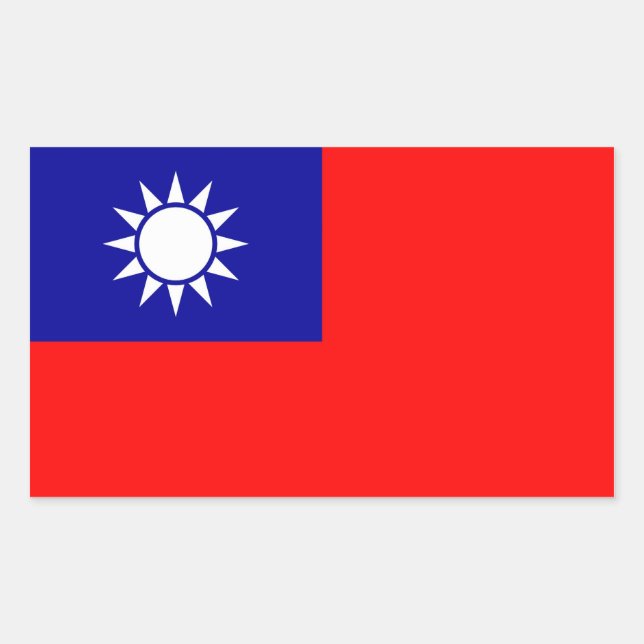 Adesivo Retangular Vinheta retangular com bandeira de Taiwan (Frente)