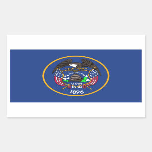 Adesivo Retangular Vinheta retangular com bandeira de Utah