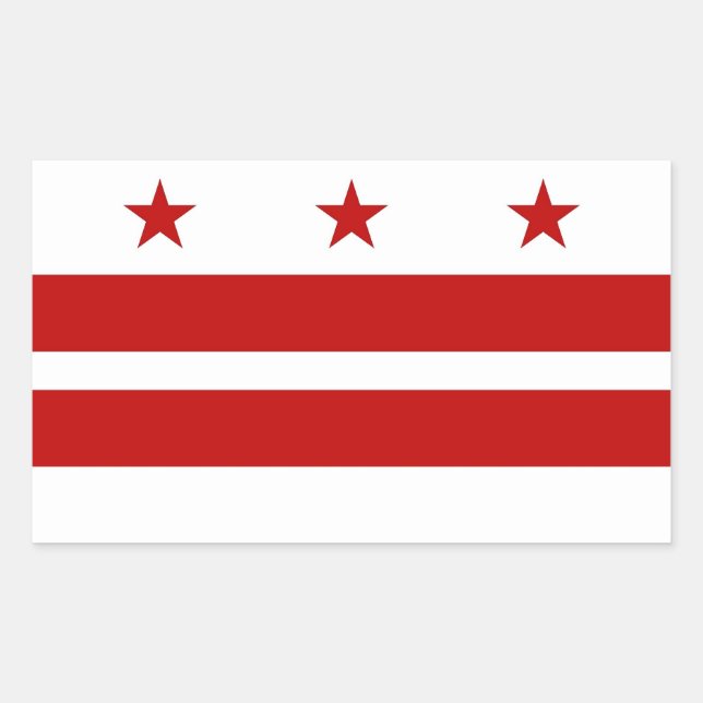 Adesivo Retangular Vinheta retangular com bandeira de Washington DC (Frente)