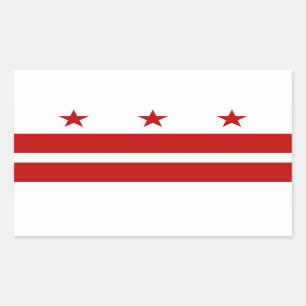 Adesivo Retangular Vinheta retangular com bandeira de Washington DC