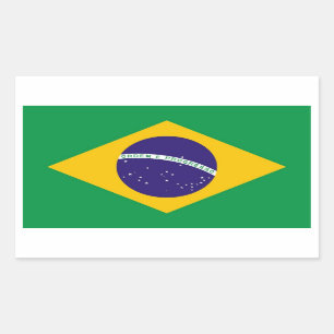 Adesivo Retangular Vinheta retangular com bandeira do Brasil