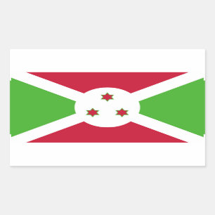Adesivo Retangular Vinheta retangular com bandeira do Burundi