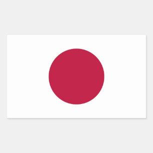 Adesivo Retangular Vinheta retangular com bandeira do Japão