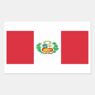 Adesivo Retangular Vinheta retangular com bandeira do Peru