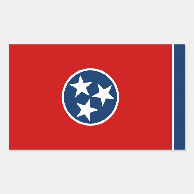 Adesivo Retangular Vinheta retangular com bandeira do Tennessee (Frente)