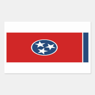 Adesivo Retangular Vinheta retangular com bandeira do Tennessee