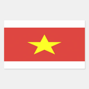 Adesivo Retangular Vinheta retangular com bandeira do Vietname