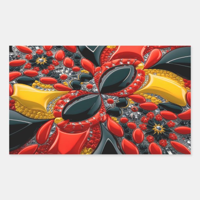 Adesivo Retangular Vinheta retangular com cores alemãs (Frente)