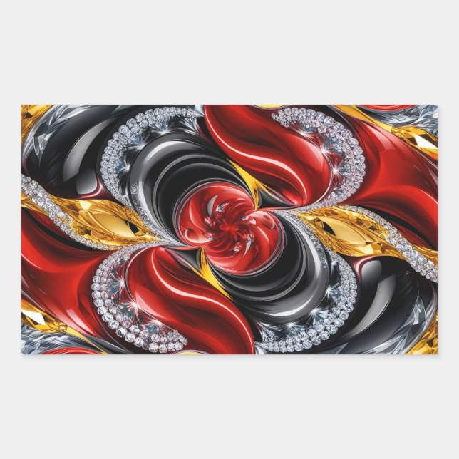 Adesivo Retangular Vinheta retangular com cores alemãs (Frente)