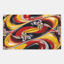 Adesivo Retangular Vinheta retangular com cores belgas